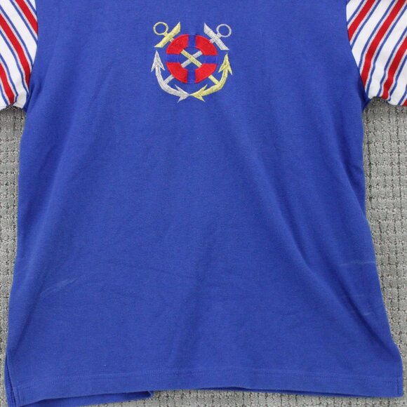 Vintage Essential Elements Nautical Shirt Women Small S Striped Embroidered 90s - Picture 4 of 9